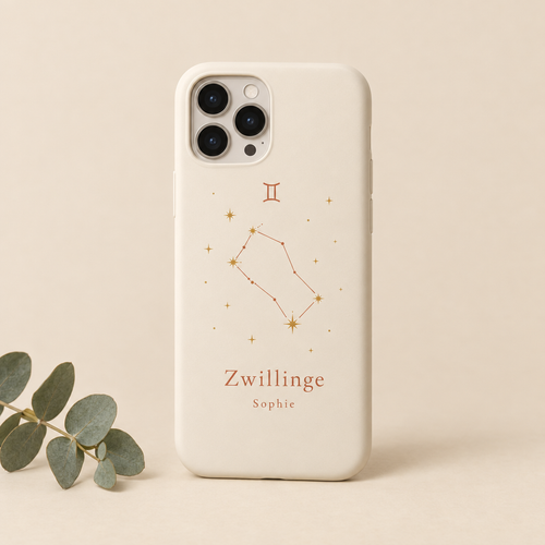 Sternzeichen-Handyhülle Zwillinge mit Name Sophie