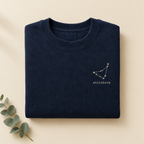 Navyfarbener Pullover mit gesticktem Sternbild Steinbock