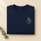 Linienporträt-Pullover in Navy