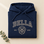 Haustier-Hoodie College in Navy mit Stickerei BELLA