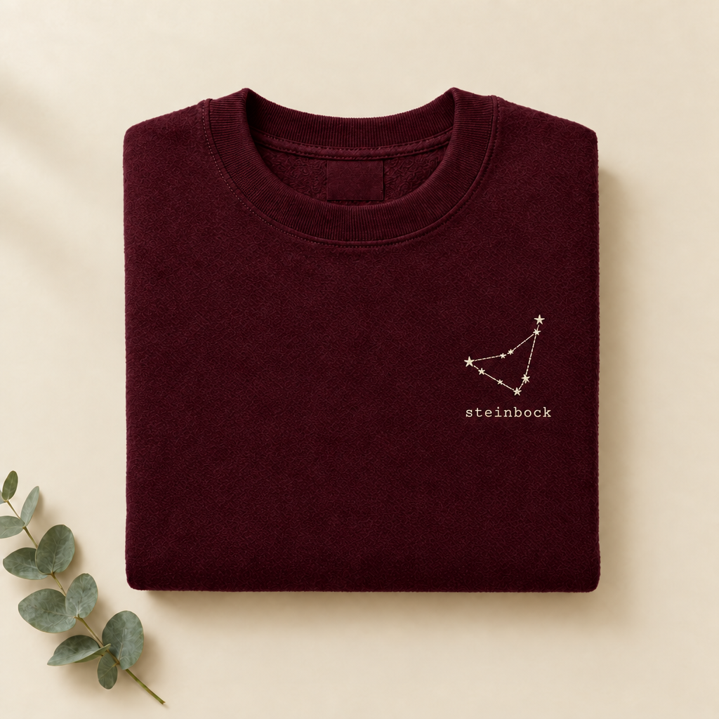 Sternzeichen-Pullover in Bordeaux mit Sternbild